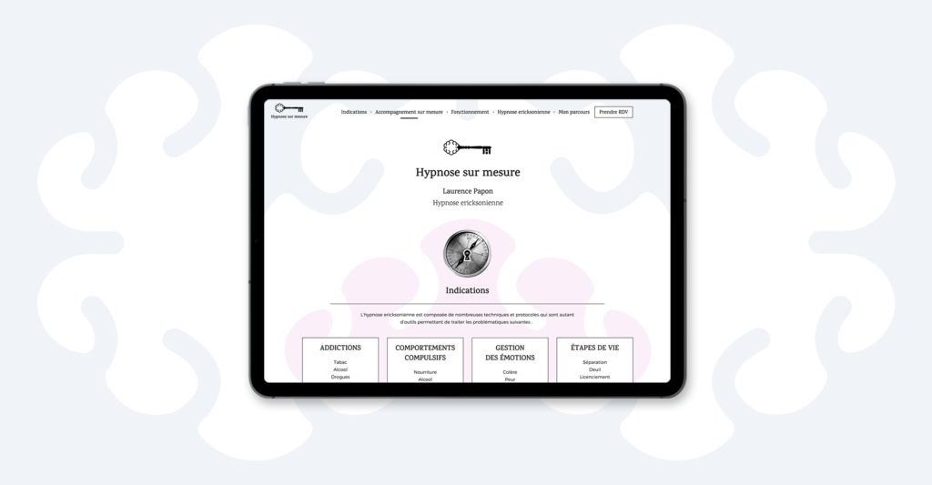 hypnose sur mesure, website design, hypnose ericksonienne, laurence papon