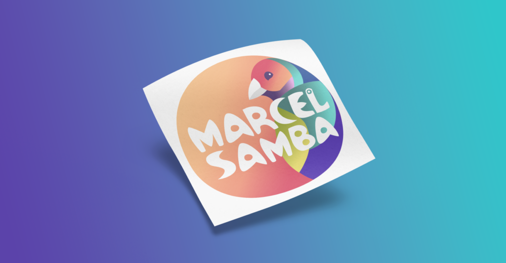 Marcel Samba logo design on flyer