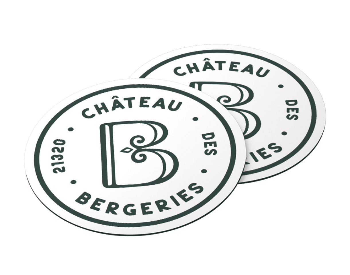 logo Château des Bergeries, 1912, coaster 