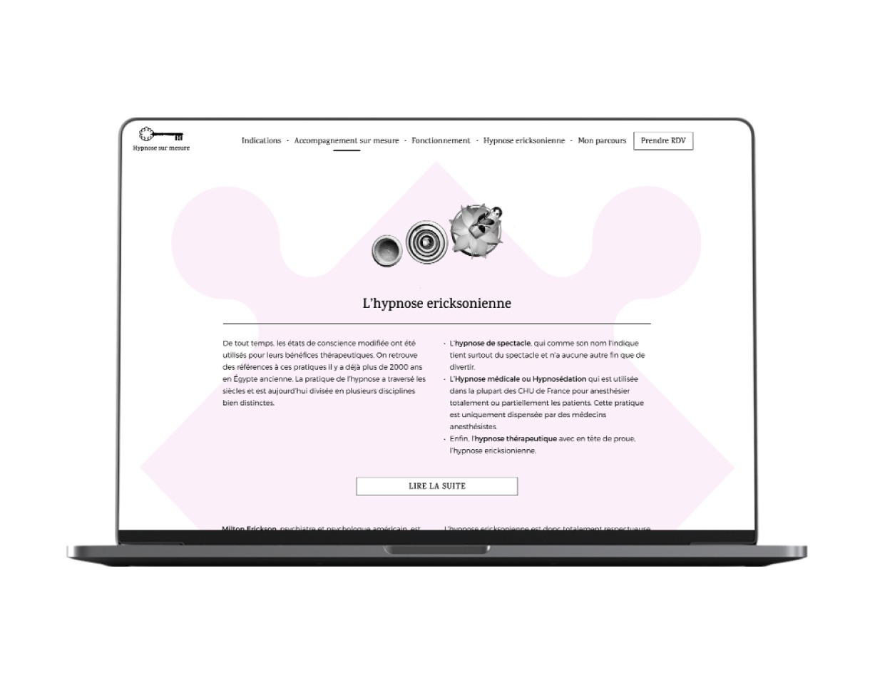 Hypnose sur mesure site internet website design macbook pro