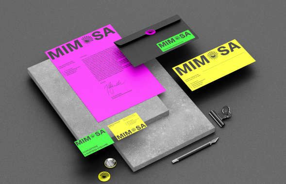 Mimosa conception, studio d'architecture d'intérieur et maîtrise d'oeuvre, papeterie, stationery