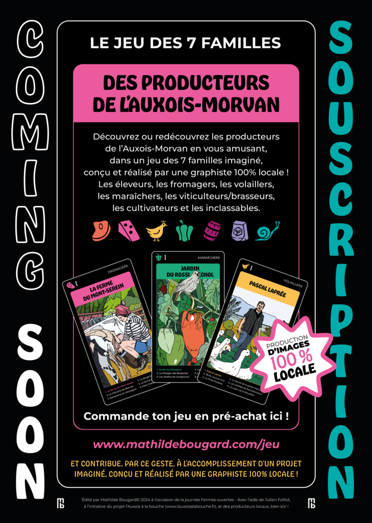 Affiche teasing jeu des 7 familles des producteurs de l'Auxois-Morvan